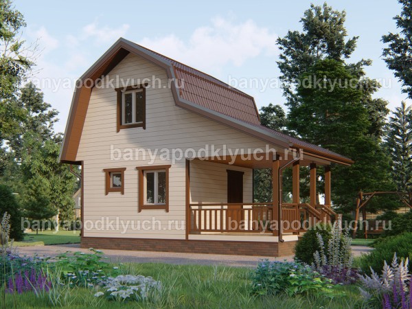 Каркасная баня 7,5 на 4,5 м
